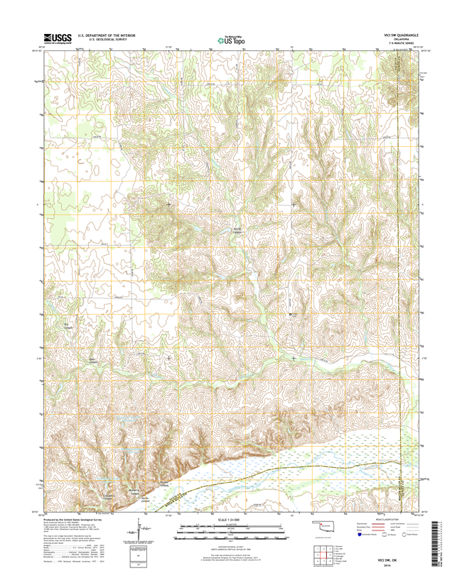 Vici SW Oklahoma  - 24k Topo Map
