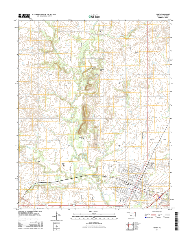 Vinita Oklahoma  - 24k Topo Map