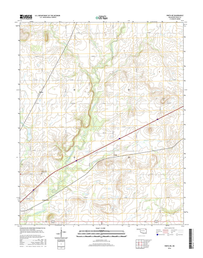 Vinita NE Oklahoma  - 24k Topo Map