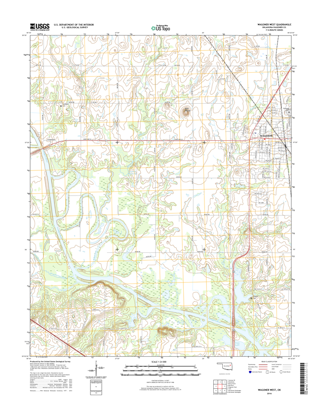 Wagoner West Oklahoma  - 24k Topo Map
