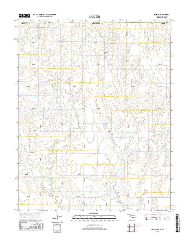 Wakita NE Oklahoma - Kansas - 24k Topo Map
