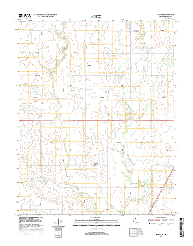 Wakita SE Oklahoma  - 24k Topo Map