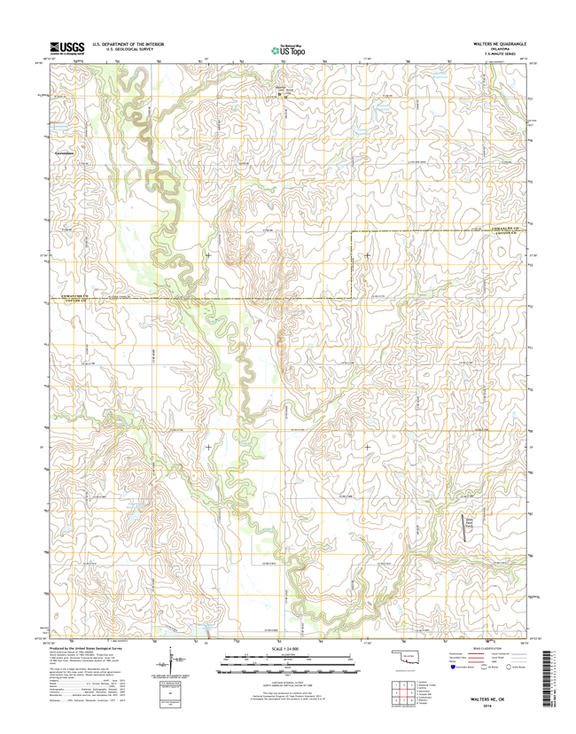 Walters NE Oklahoma  - 24k Topo Map