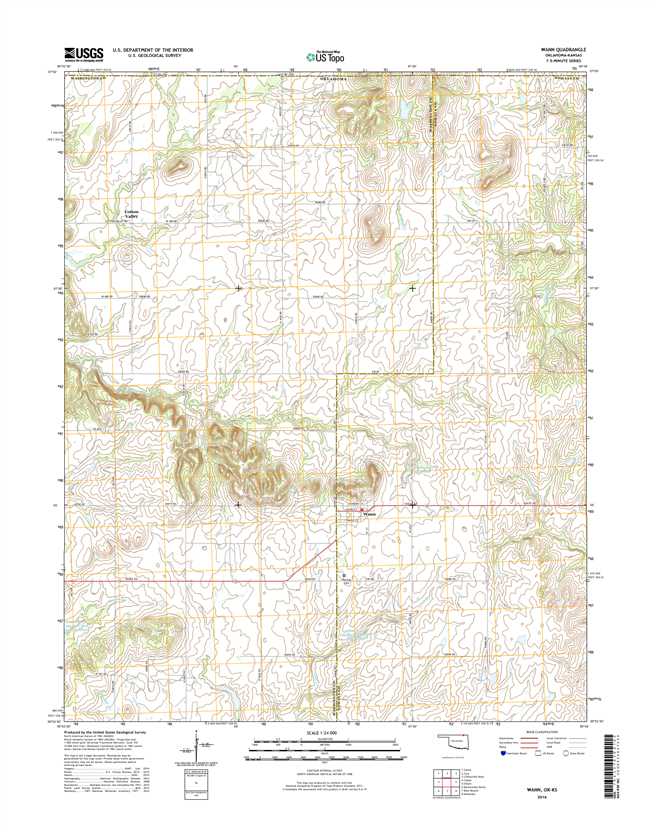 Wann Oklahoma - Kansas - 24k Topo Map