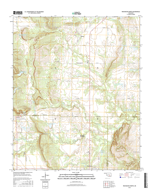Wapanucka North Oklahoma  - 24k Topo Map