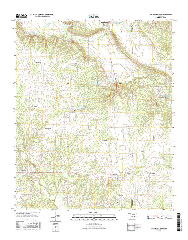 Wapanucka South Oklahoma  - 24k Topo Map
