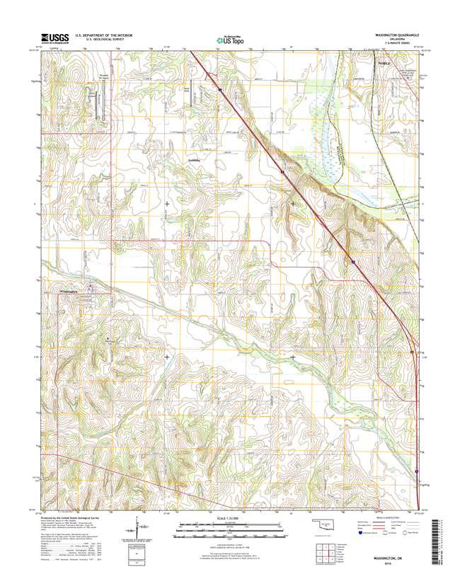 Washington Oklahoma  - 24k Topo Map