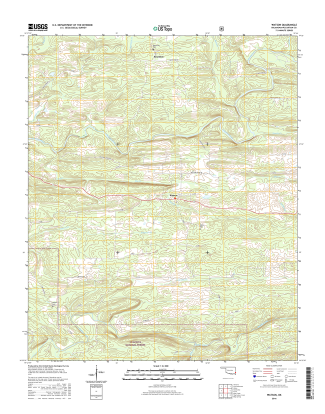Watson Oklahoma  - 24k Topo Map
