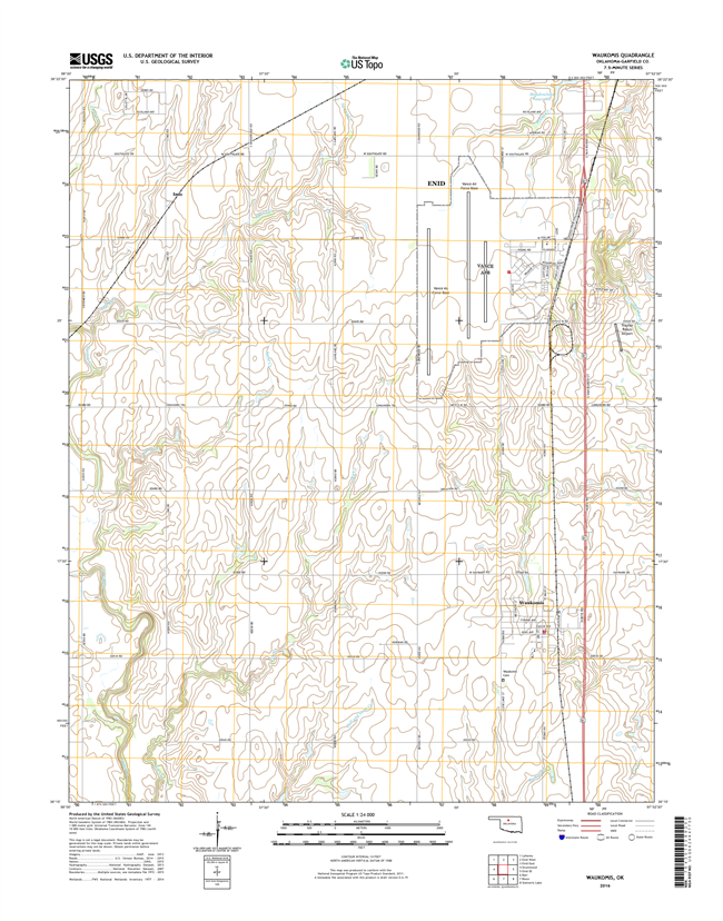 Waukomis Oklahoma  - 24k Topo Map