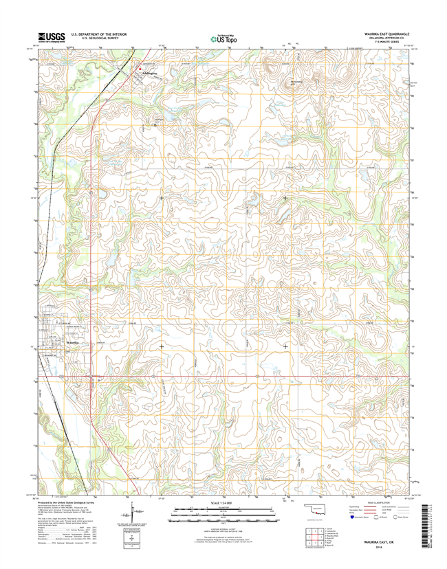 Waurika East Oklahoma  - 24k Topo Map
