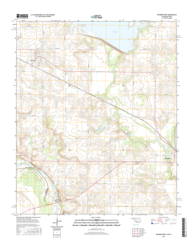 Waurika West Oklahoma - Texas - 24k Topo Map