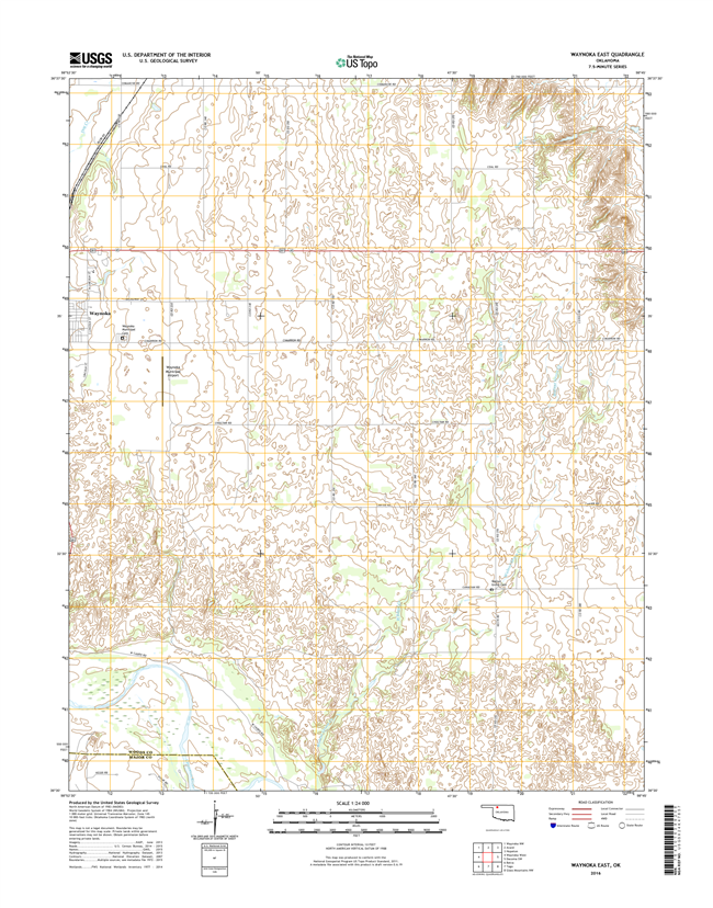 Waynoka East Oklahoma  - 24k Topo Map
