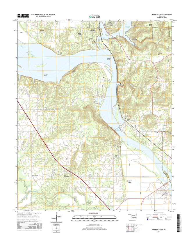 Webbers Falls Oklahoma  - 24k Topo Map
