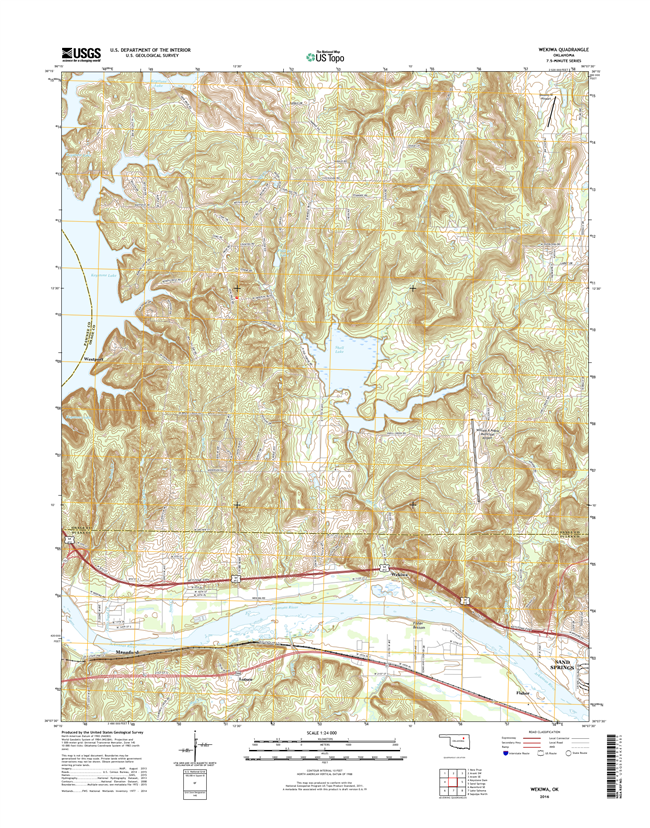 Wekiwa Oklahoma  - 24k Topo Map