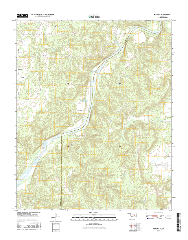 Wetumka SE Oklahoma  - 24k Topo Map