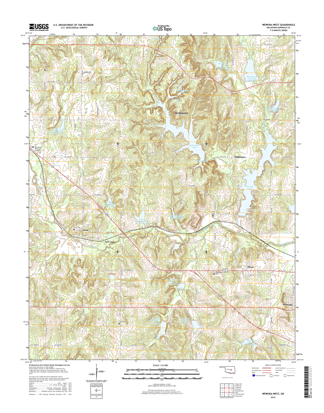 Wewoka West Oklahoma  - 24k Topo Map
