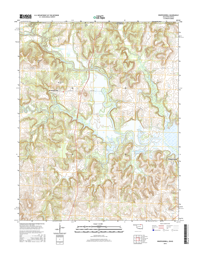 Whippoorwill Oklahoma - Kansas - 24k Topo Map