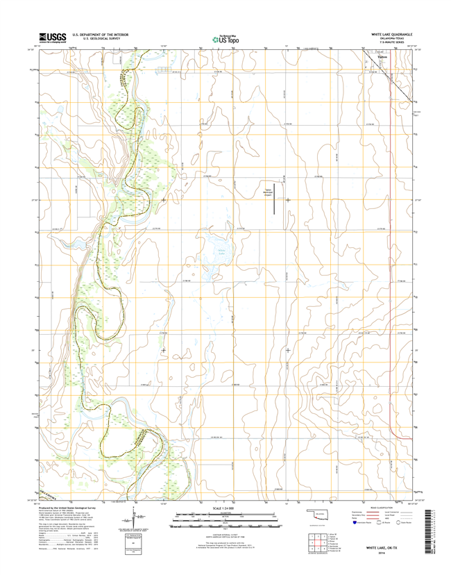 White Lake Oklahoma - Texas - 24k Topo Map