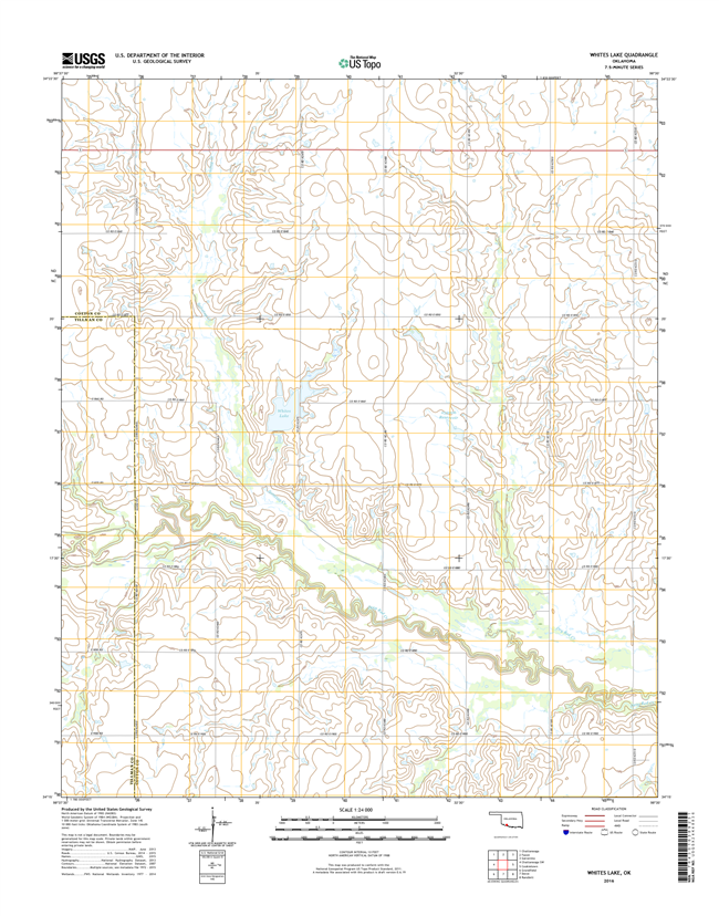 Whites Lake Oklahoma  - 24k Topo Map