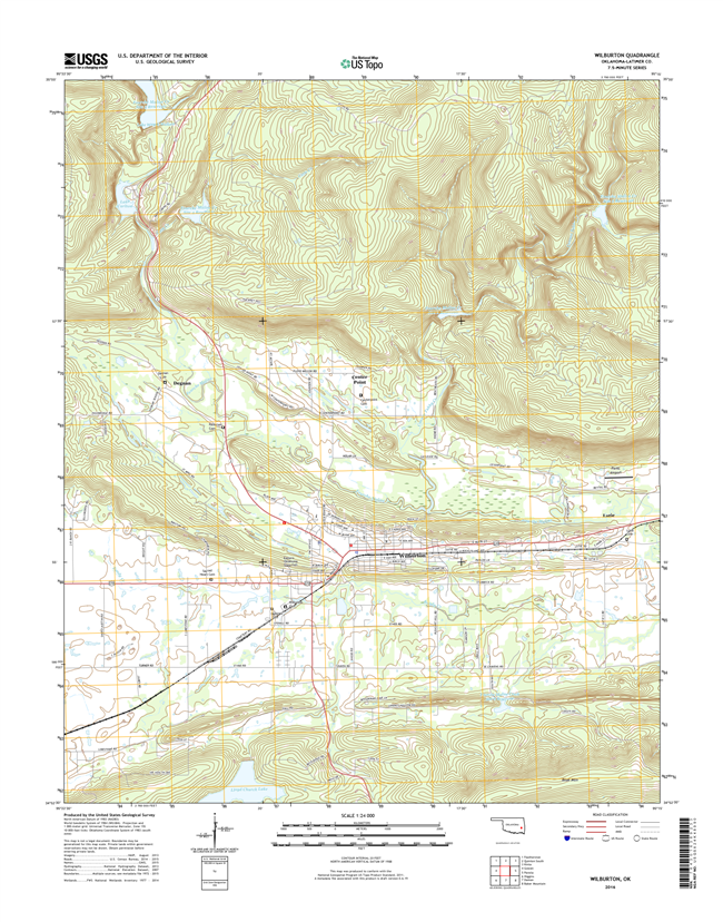 Wilburton Oklahoma  - 24k Topo Map
