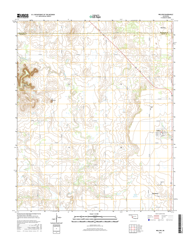 Willow Oklahoma  - 24k Topo Map