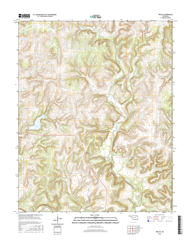 Wolco Oklahoma  - 24k Topo Map