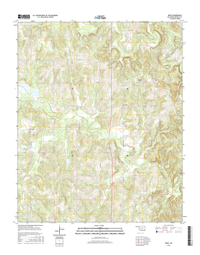 Wolf Oklahoma  - 24k Topo Map