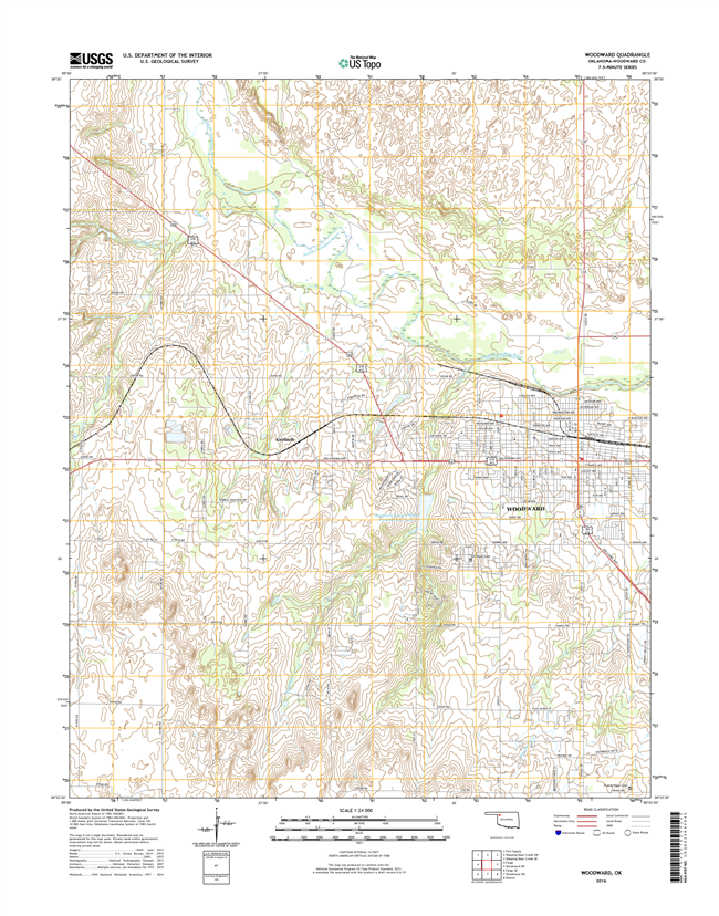 Woodward Oklahoma  - 24k Topo Map