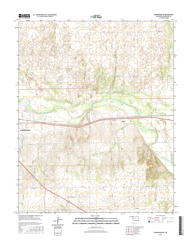 Woodward NE Oklahoma  - 24k Topo Map