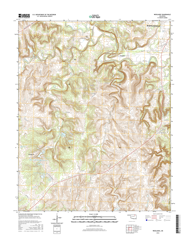 Woolaroc Oklahoma  - 24k Topo Map