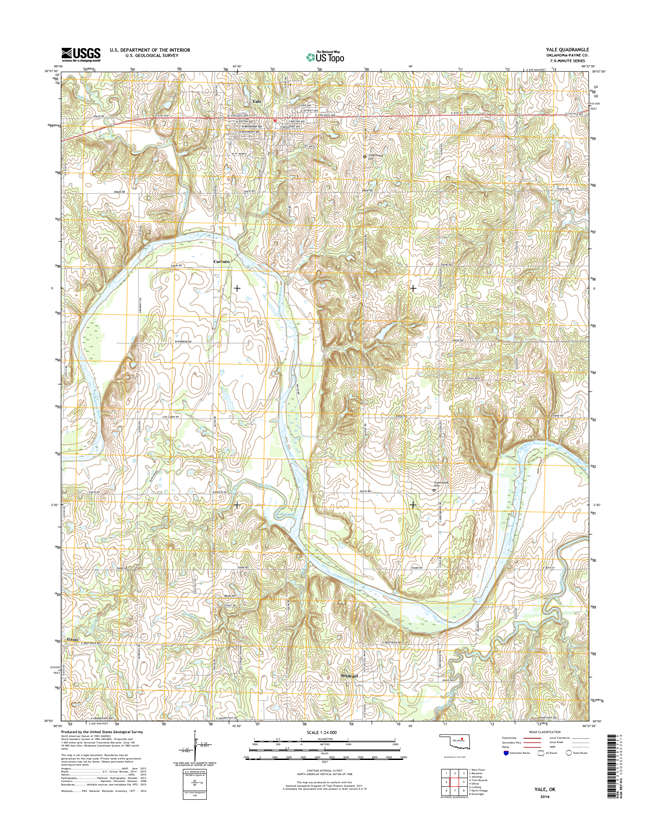 Yale Oklahoma  - 24k Topo Map