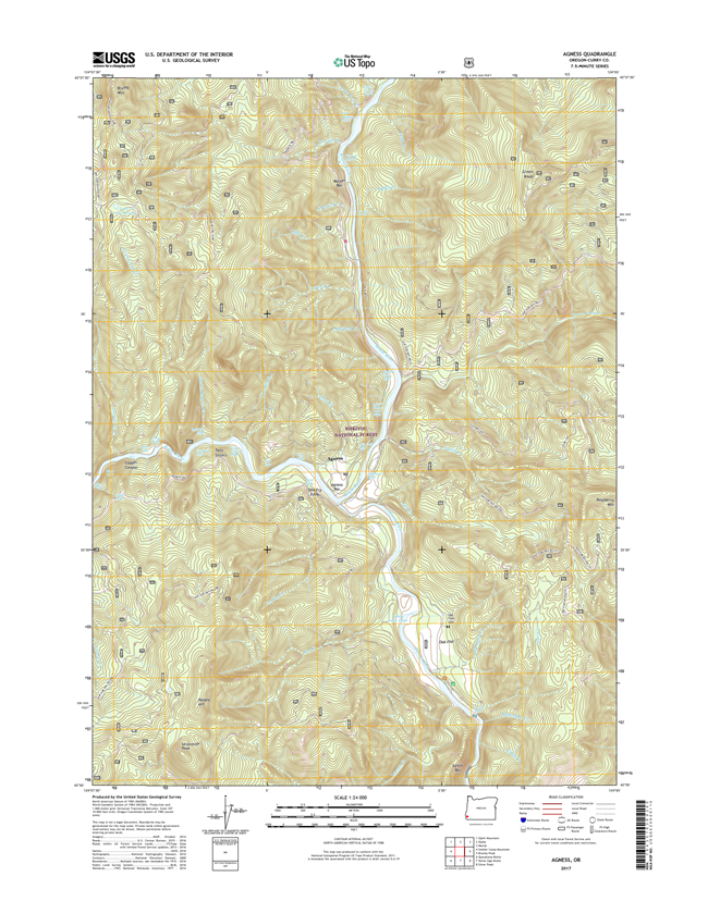 Agness Oregon  - 24k Topo Map