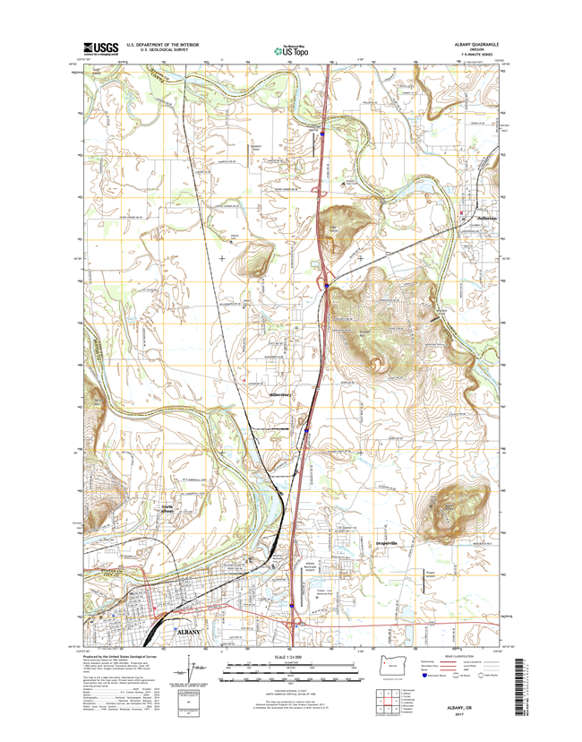 Albany Oregon  - 24k Topo Map