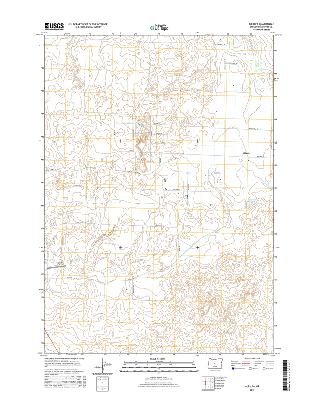 Alfalfa Oregon  - 24k Topo Map