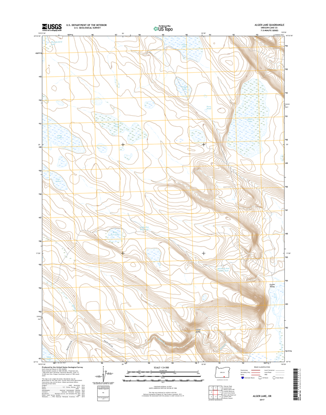 Alger Lake Oregon  - 24k Topo Map