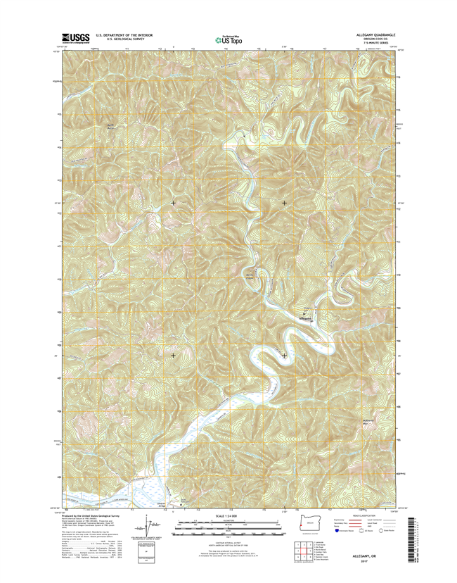 Allegany Oregon  - 24k Topo Map