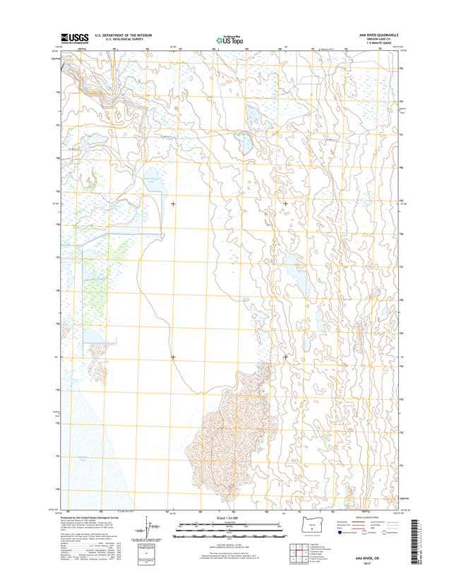 Ana River Oregon  - 24k Topo Map