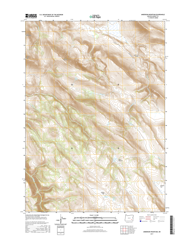 Anderson Mountain Oregon  - 24k Topo Map