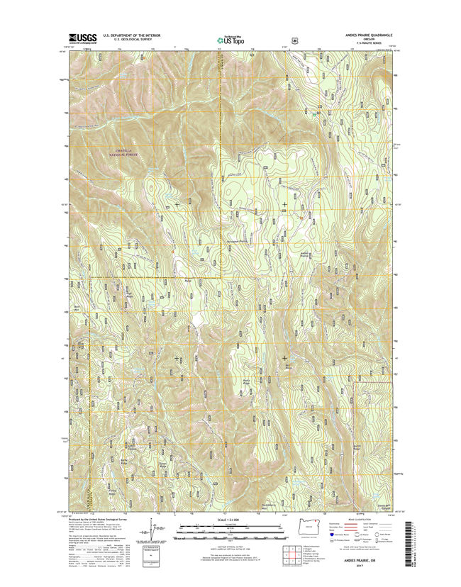 Andies Prairie Oregon  - 24k Topo Map