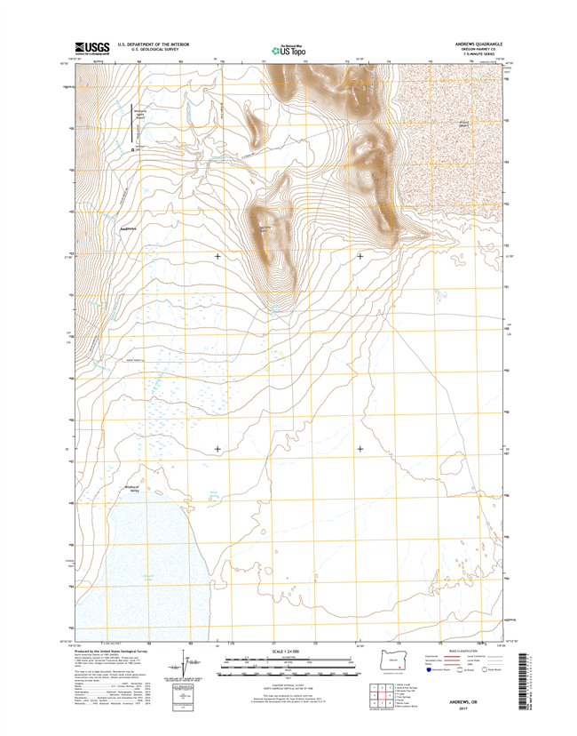 Andrews Oregon  - 24k Topo Map