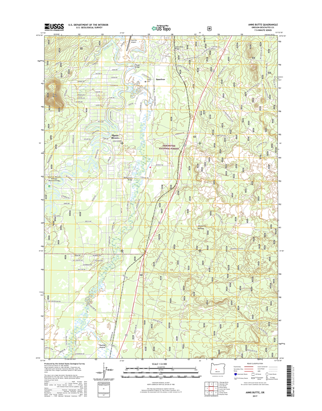 Anns Butte Oregon  - 24k Topo Map