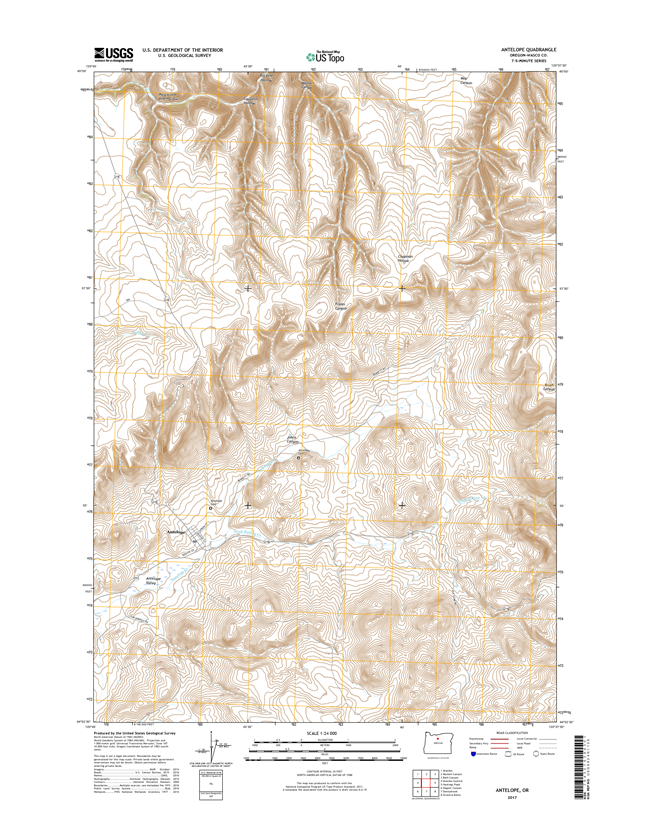 Antelope Oregon  - 24k Topo Map