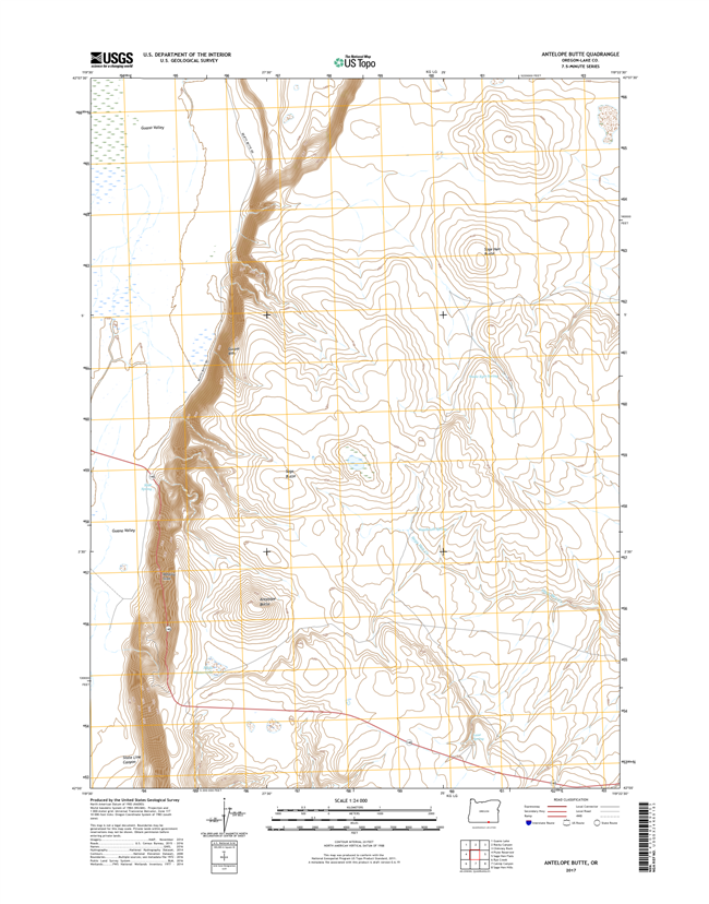 Antelope Butte Oregon  - 24k Topo Map