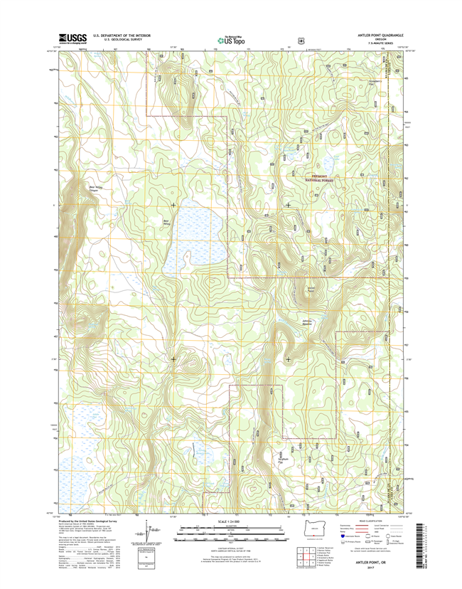 Antler Point Oregon  - 24k Topo Map