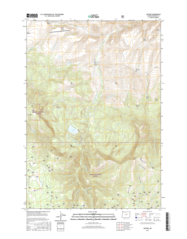 Antone Oregon  - 24k Topo Map