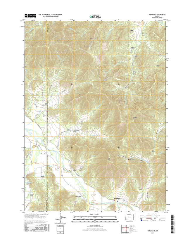 Applegate Oregon  - 24k Topo Map