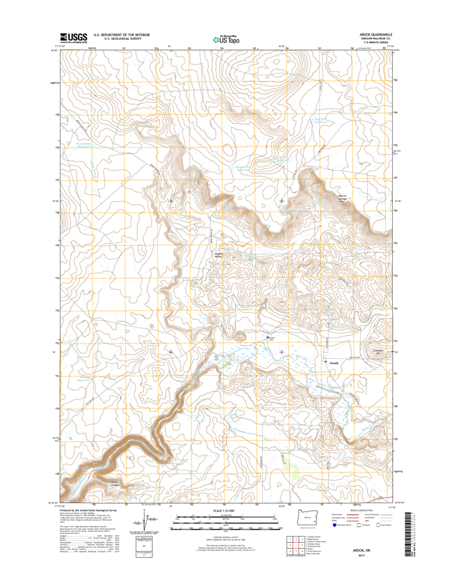 Arock Oregon  - 24k Topo Map