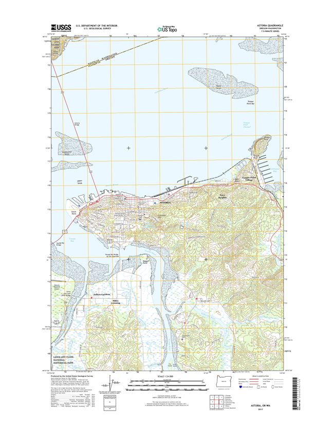 Astoria Oregon - Washington - 24k Topo Map