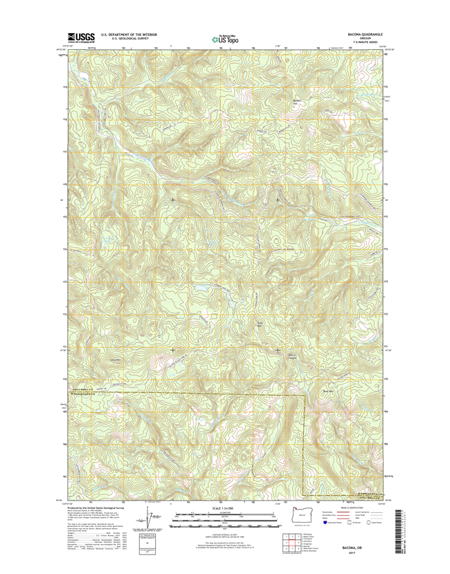 Bacona Oregon  - 24k Topo Map