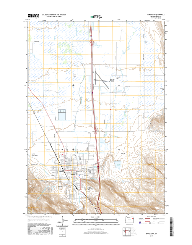 Baker City Oregon  - 24k Topo Map